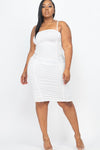 Ruched White Dress